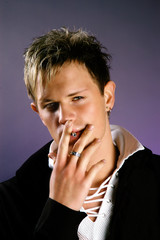 Portrait of young white man