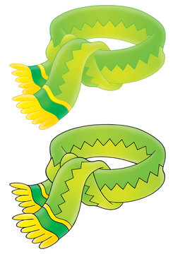 recommend clip art: Green muffler (color and black contours)