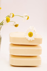 Obraz na płótnie Canvas Soap for sensitive skin with chamomile