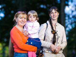 Family in a park