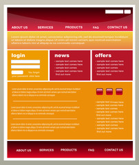 Modern red and orange  web2 website template