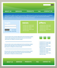Modern green and blue  web2 website template