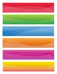 Colorful banner set with abstract waves on them