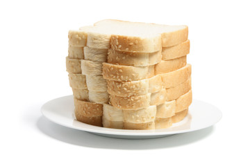 Stack of Sliced Bread on Plate