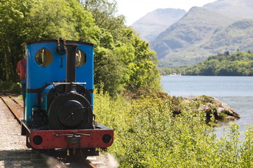 Padarn lake railway steam train