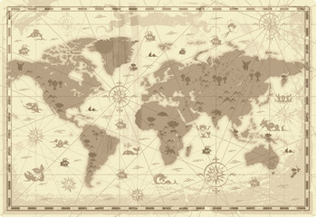 Antike Weltkarte © Ildogesto