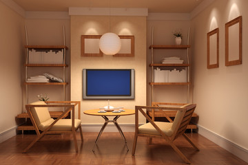 3d rendering interior of a modern living room