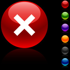 Abort  glossy icon. Vector illustration