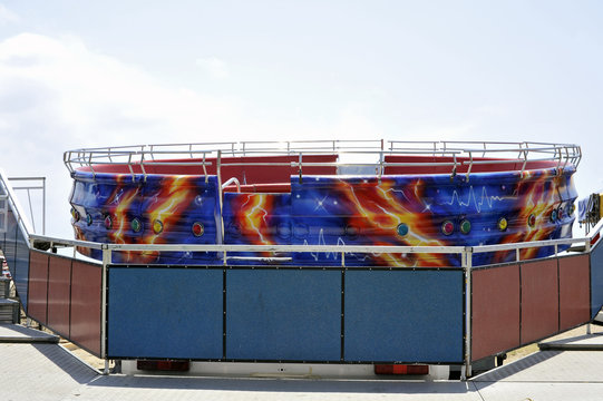 Detail Of A Empty Tagadà Ride In An Amusement Park