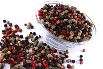 dry pepper over white