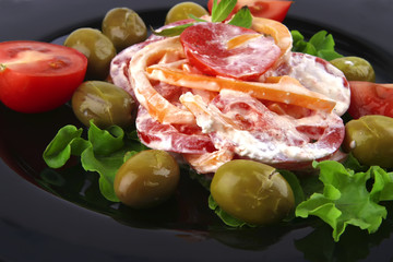 tomatoes salad and olives