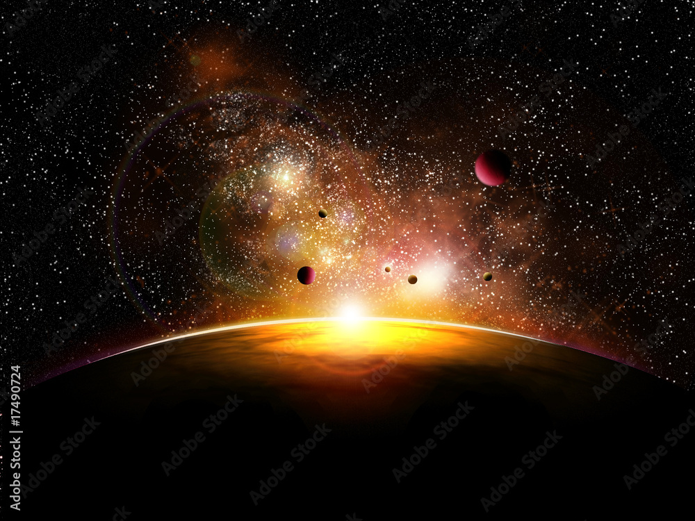 Wall mural espace et planetes avec constelatin