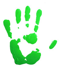 green hand-print