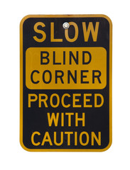 blind corner warning sign