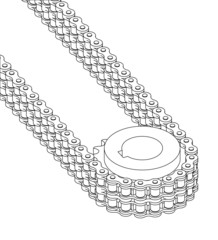 Sprocket with duplex chain vector illustration