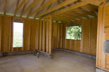 part of a wood house construction