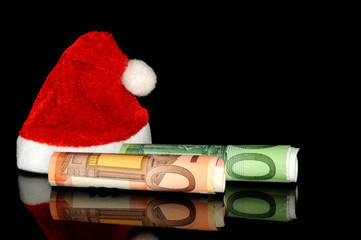 Geld mit Nikolausmütze