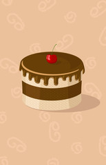 Vector illustration of chocolate cake
