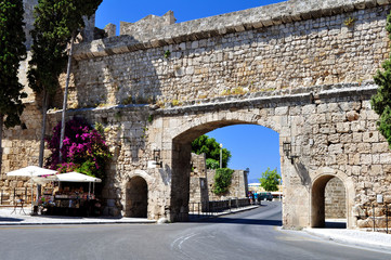 Fototapeta na wymiar Stare miasto starożytny Rhodes forteca, wyspa Rodos, Grecja