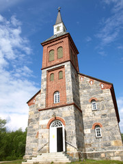 Stone Church in Mantojarvi Finland.