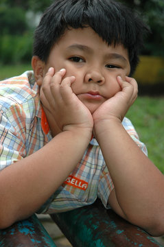 little boy get bored