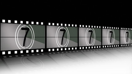 Animation of a film strip announcing a movie - Powered by Adobe