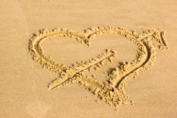 coeur dans le sable