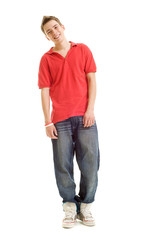 Fototapeta premium smiley guy in red t-shirt