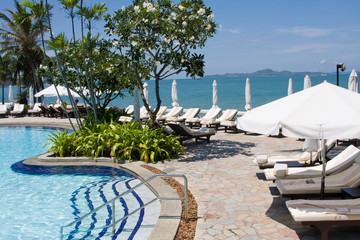 Swimming pool on a sunny day.