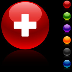 Obraz premium Switzerland glossy icon. Vector illustration.