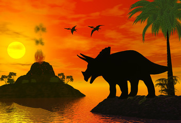 dinosaur world 3d illustration © goce risteski