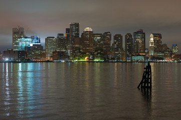 Obraz premium Boston skyline night neutral