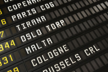 Airport timetable - cities