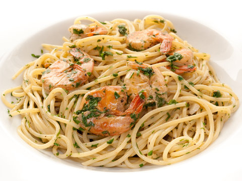 Spaghetti with shrims