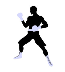 Male Boxng Illustration Silhouette