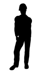 Male Construction Worker Illustration Silhouette