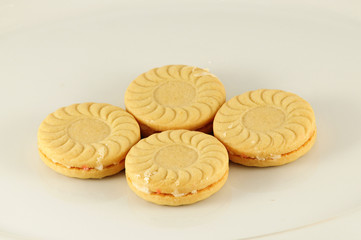 cream biscuit on the table