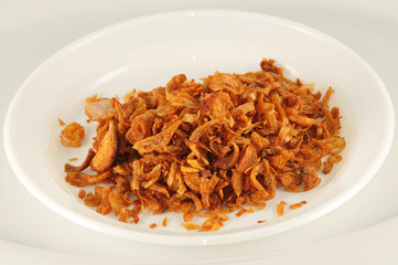 fried onion in the plate