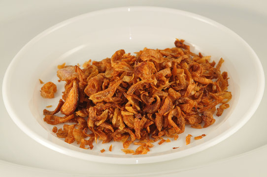 fried anion on the plate