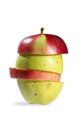 Fototapeta na wymiar pear and apple isolated on white