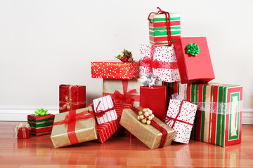 Gift pile on a floor - 17519155