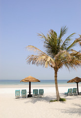 Beach at luxurious hotel, Dubai, UAE