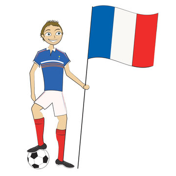 fem homme football france drapeau ballon