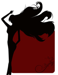 silhouettes girl background