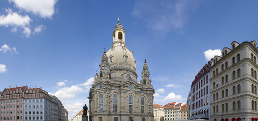 panorama shot of the Frauenkirche in Dresden