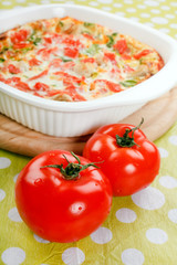 Omelet with vegetables.