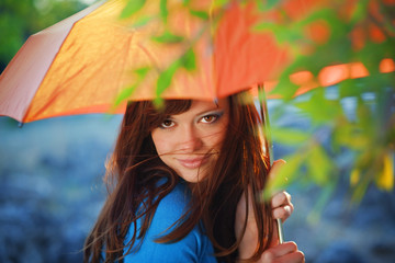 Young woman in autumn park