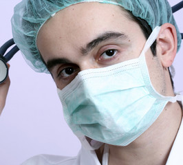 Young doctor with stethoscope.