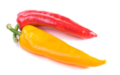 Red and yellow sweet peppers