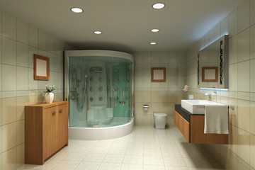 3d rendering interior of a bathroom
